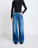 JEAN H CODY STRAIGHT WIDE LEG DARK BLUE ~ RED