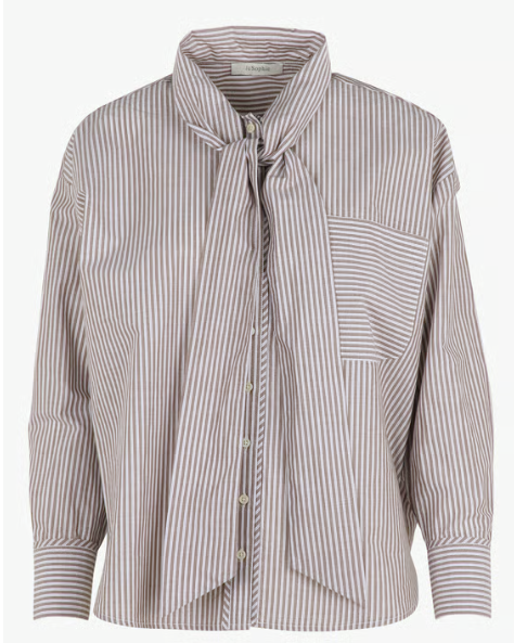 BLOUSE POLO BROWN STRIPES ~ JC SOPHIE
