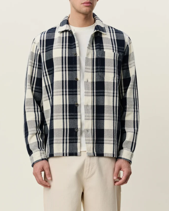 SURCHEMISE STRUCTURED CHECK DARK NAVY ~ LES D