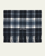 ECHARPE SIGNATURE CHECK DARK NAVY ~ LES DEUX