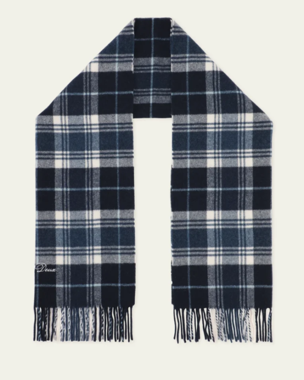 ECHARPE SIGNATURE CHECK DARK NAVY ~ LES DEUX