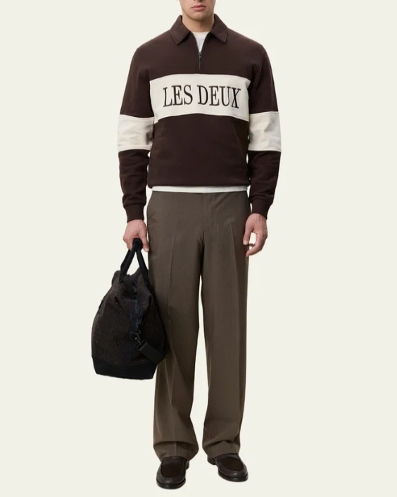SWEAT ZIPPER RUGBY MOLÉ BROWN ~ LES DEUX