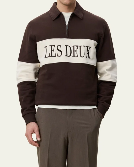 SWEAT ZIPPER RUGBY MOLÉ BROWN ~ LES DEUX