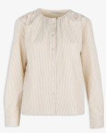 BLOUSE PEACHY BROWN STRIPES ~ JC SOPHIE
