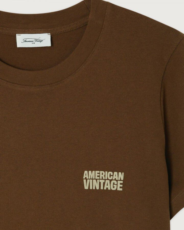 T-SHIRT YKO02C MOKA ~ AMERICAN VINTAGE