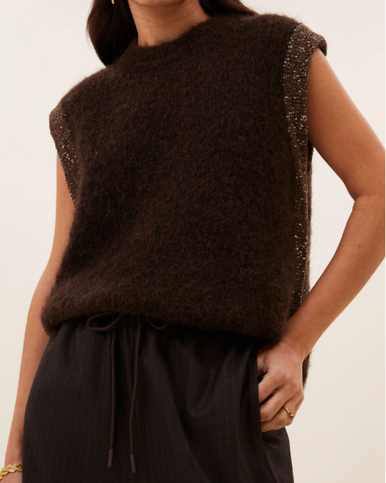 GILET NOBY SPENCER DEEP BROWN ~ BY BAR