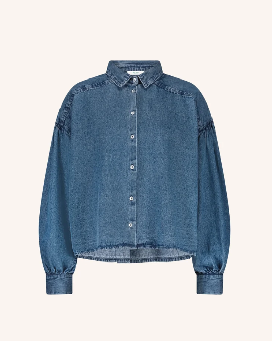 BLOUSE SARAH SHORT DENIM MEDIUM DENIM ~ BY BA