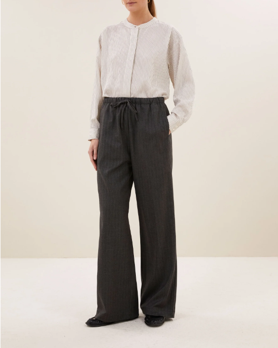 PANTALON PELLE HERRINGBONE BLACK HERRINGBONE 