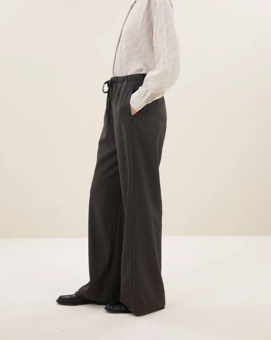 PANTALON PELLE HERRINGBONE BLACK HERRINGBONE 