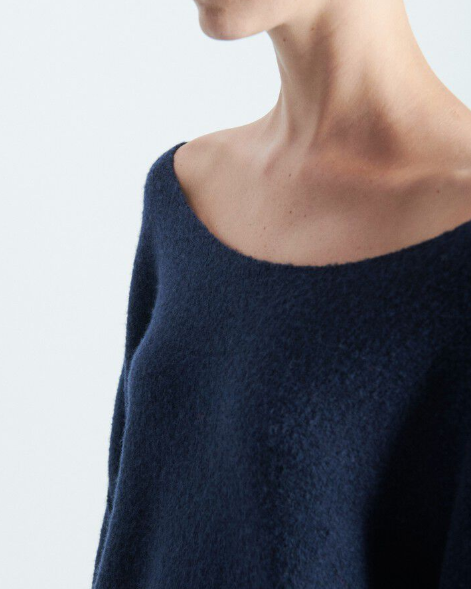 PULL DAM225 NAVY BLUE CHINE NOIR ~ AMERICAN V