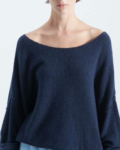 PULL DAM225 NAVY BLUE CHINE NOIR ~ AMERICAN V