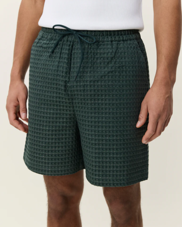 SHORT CHECK SEERSUCKER GREEN - LES DEUX