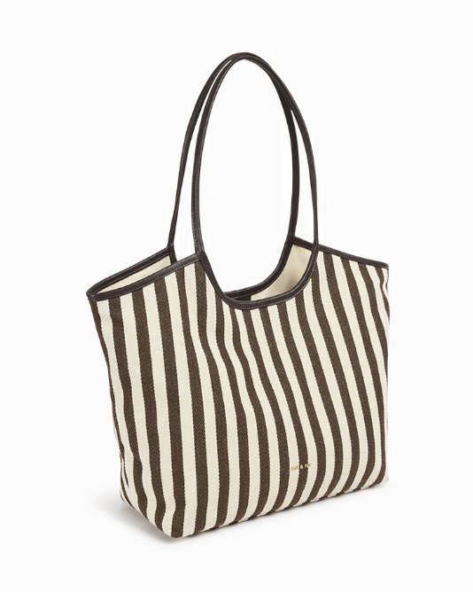 CABAS MILAN RAYURE ÉBENE ~ NAT & NIN