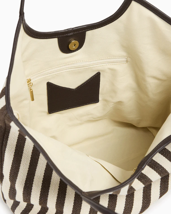 CABAS MILAN RAYURE ÉBENE ~ NAT & NIN