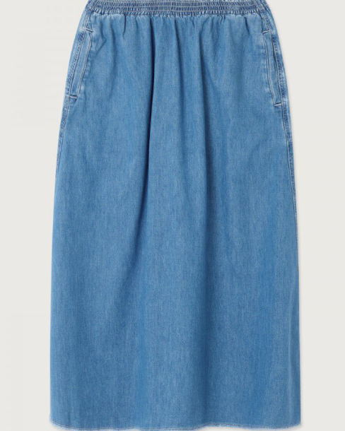 JUPE LONGUE IZE13A MEDIUM BLUE ~ AMERICAN VIN