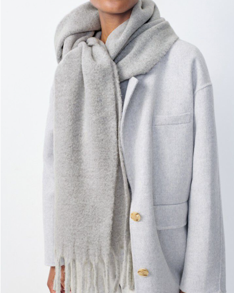 ECHARPE ZI20A GRIS CHINE NOIR L ~ AMERICAN VI