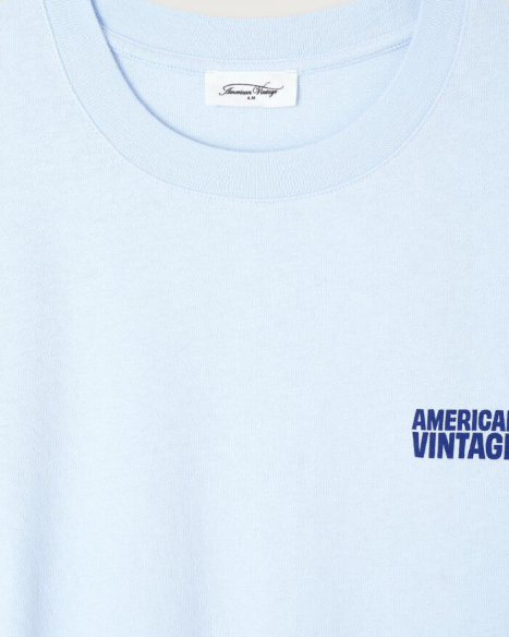 T-SHIRT MYKO02C BABY BLUE ~ AMERICAN VINTAGE
