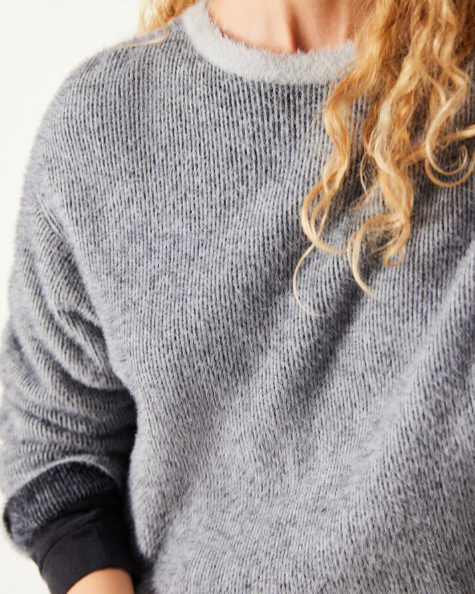 PULL SAP18C GRIS CLAIR ET NOIR ~ AMERICAN VIN
