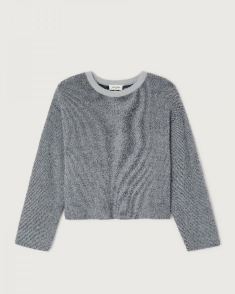 PULL SAP18C GRIS CLAIR ET NOIR ~ AMERICAN VIN