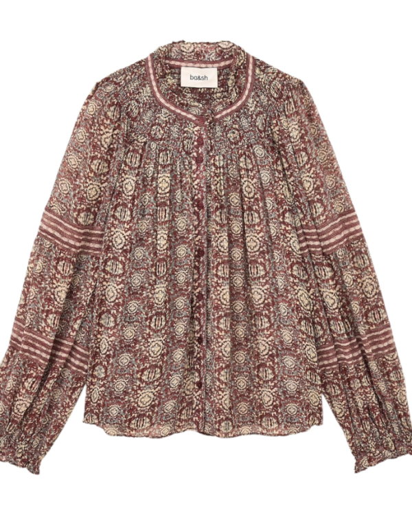 CHEMISE DENNA BURGUNDY ~ BASH