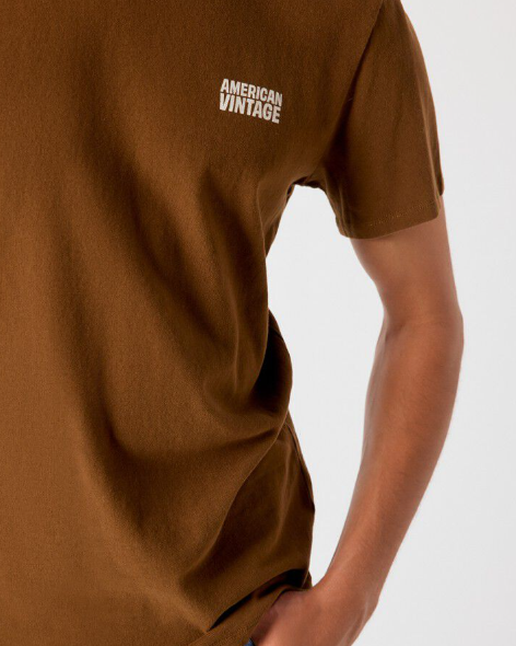 T-SHIRT MYKO02C MOKA ~ AMERICAN VINTAGE