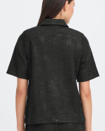BLOUSE KATE GLEAM SS BLACK ~ ICHI
