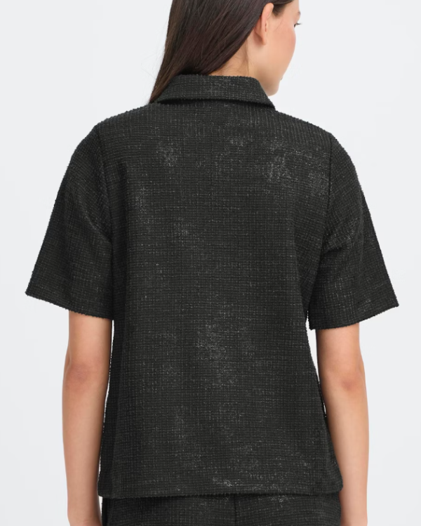 BLOUSE KATE GLEAM SS BLACK ~ ICHI