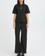 BLOUSE KATE GLEAM SS BLACK ~ ICHI