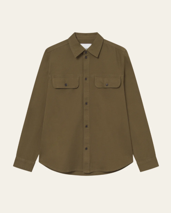 CHEMISE LUCIANO STRUCTURED OLIVE - LES DEUX