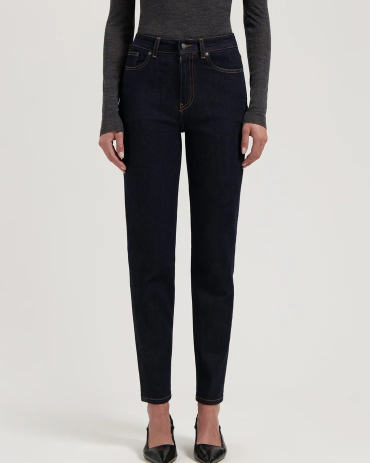 JEAN MAMS HIGH TAPERED STRONG BLUE ~ MUD