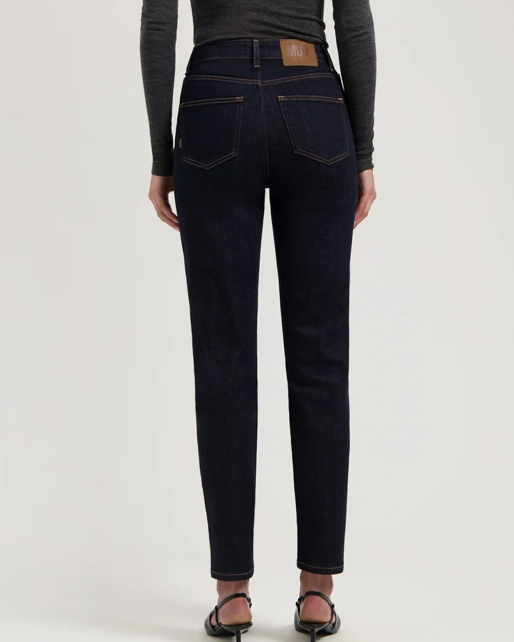 JEAN MAMS HIGH TAPERED STRONG BLUE ~ MUD