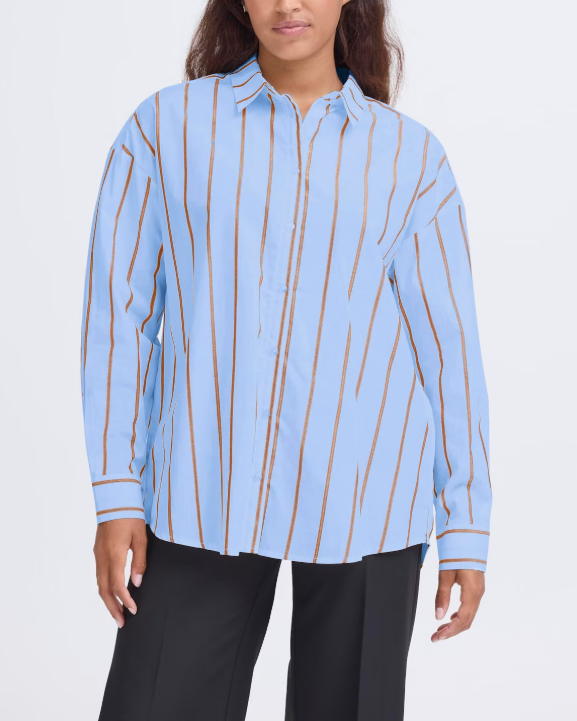 CHEMISE SADIA SH2 BLUE YONDER STRIPE ~ ICHI