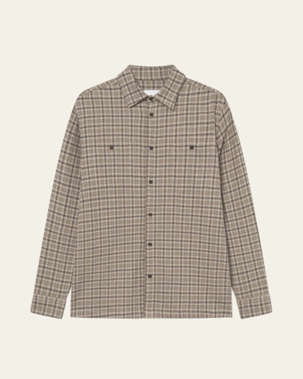CHEMISE JOHN CHECK DARK SAND - LES DEUX