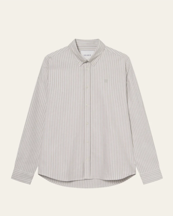 CHEMISE KONRAD STRIPED OXFORD DARK SAND - LES