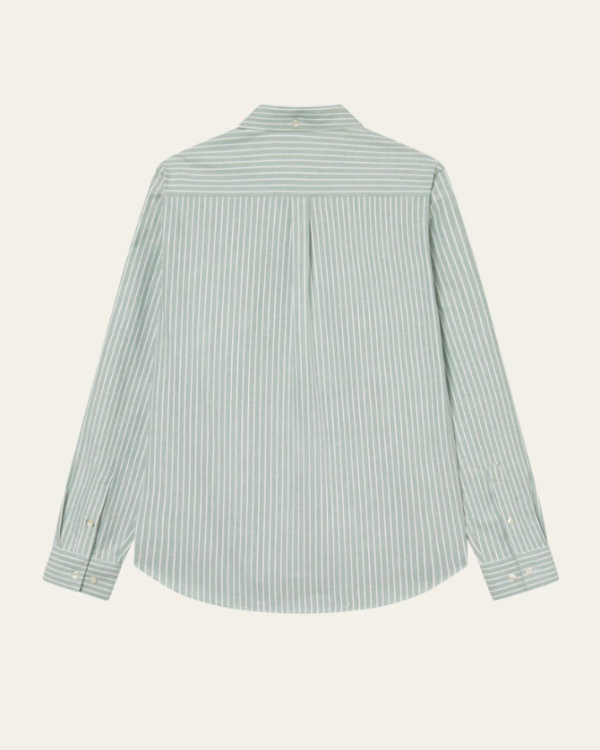 CHEMISE KONRAD STRIPED OXFORD GREEN - LES DEU