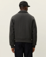 MANTEAU VARSITY PINSTRIPE WOOL GREY - LES DEU