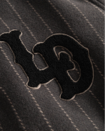 MANTEAU VARSITY PINSTRIPE WOOL GREY - LES DEU