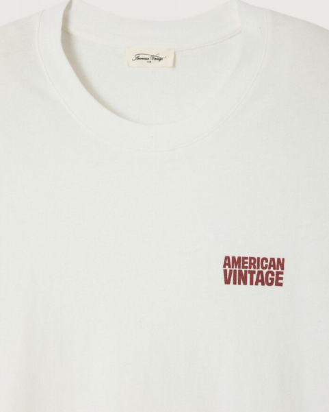 T-SHIRT MYKO02C BLANC ~ AMERICAN VINTAGE