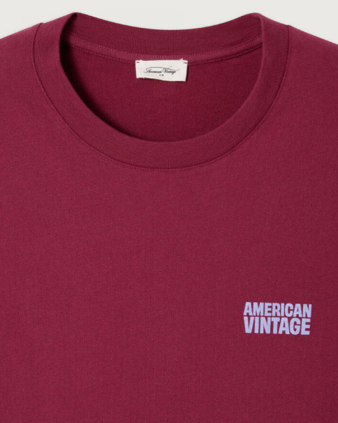 T-SHIRT MYKO02C BORDEAUX ~ AMERICAN VINTAGE