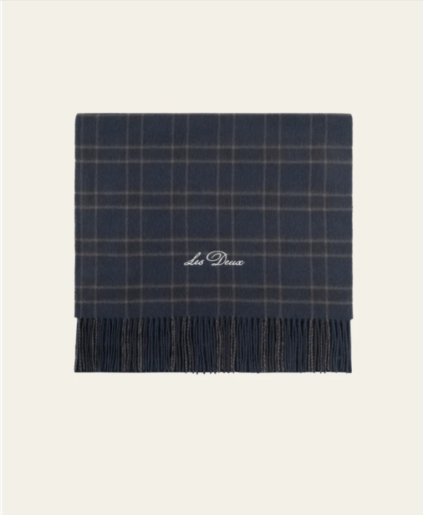 ECHARPE PATCHWORK CHECK NAVY - LES DEUX