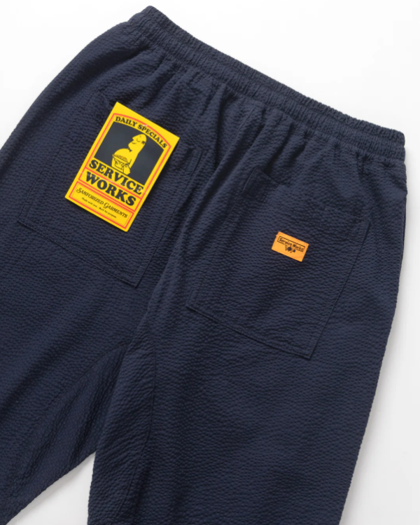 PANTALON CHEF SEERSUCKER DARK NAVY ~ SERVICE WORKS