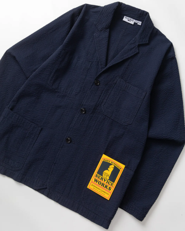 VESTE SERVER SEESUCKER DARK NAVY ~ SERVICE WORKS