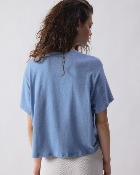 T-SHIRT YPA02G BLEU CHINÉ ~ AMERICAN VINTAGE