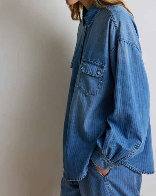 CHEMISE KAITLINE LIGHT STRIPE DENIM~ HOD
