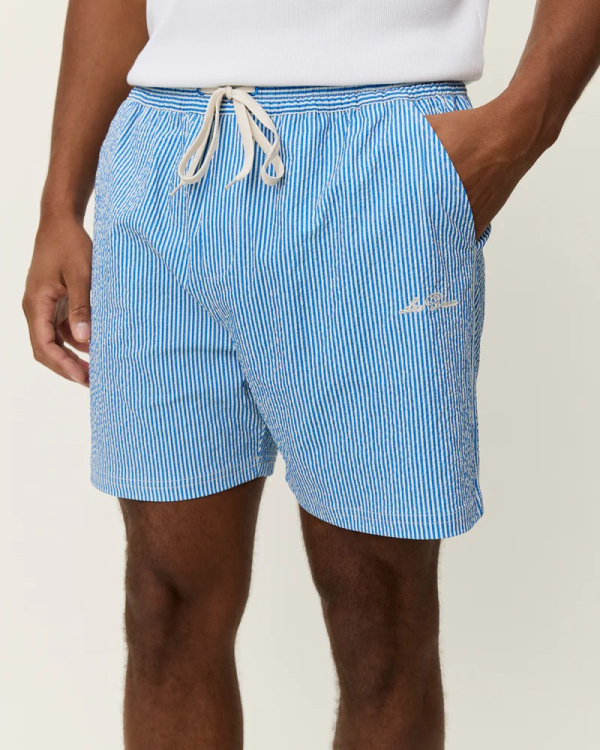 SHORT STAN STRIPE  PALACE BLUE ~ LES DEUX