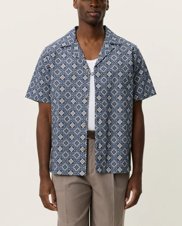 CHEMISE LUKAS ARABESQUE  BLUE FOG ~ LES DEUX