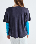 T-SHIRT SON02FG NAVY BLUE ~ AMERICAN VINTAGE