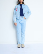 VESTE BAUVE JA LIGHT BLUE ~ ICHI