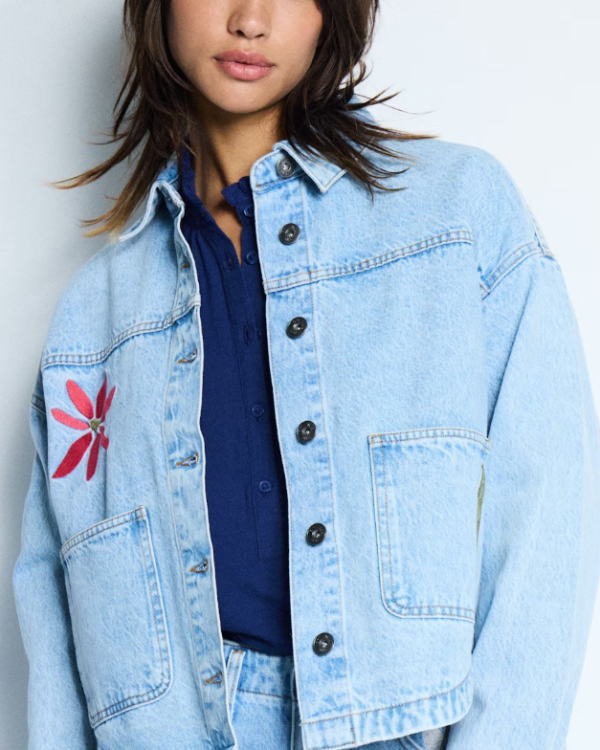 VESTE BAUVE JA LIGHT BLUE ~ ICHI