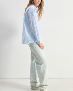 CHEMISE ELU06A RAYURES BLEU - AMERICAN VINTAG